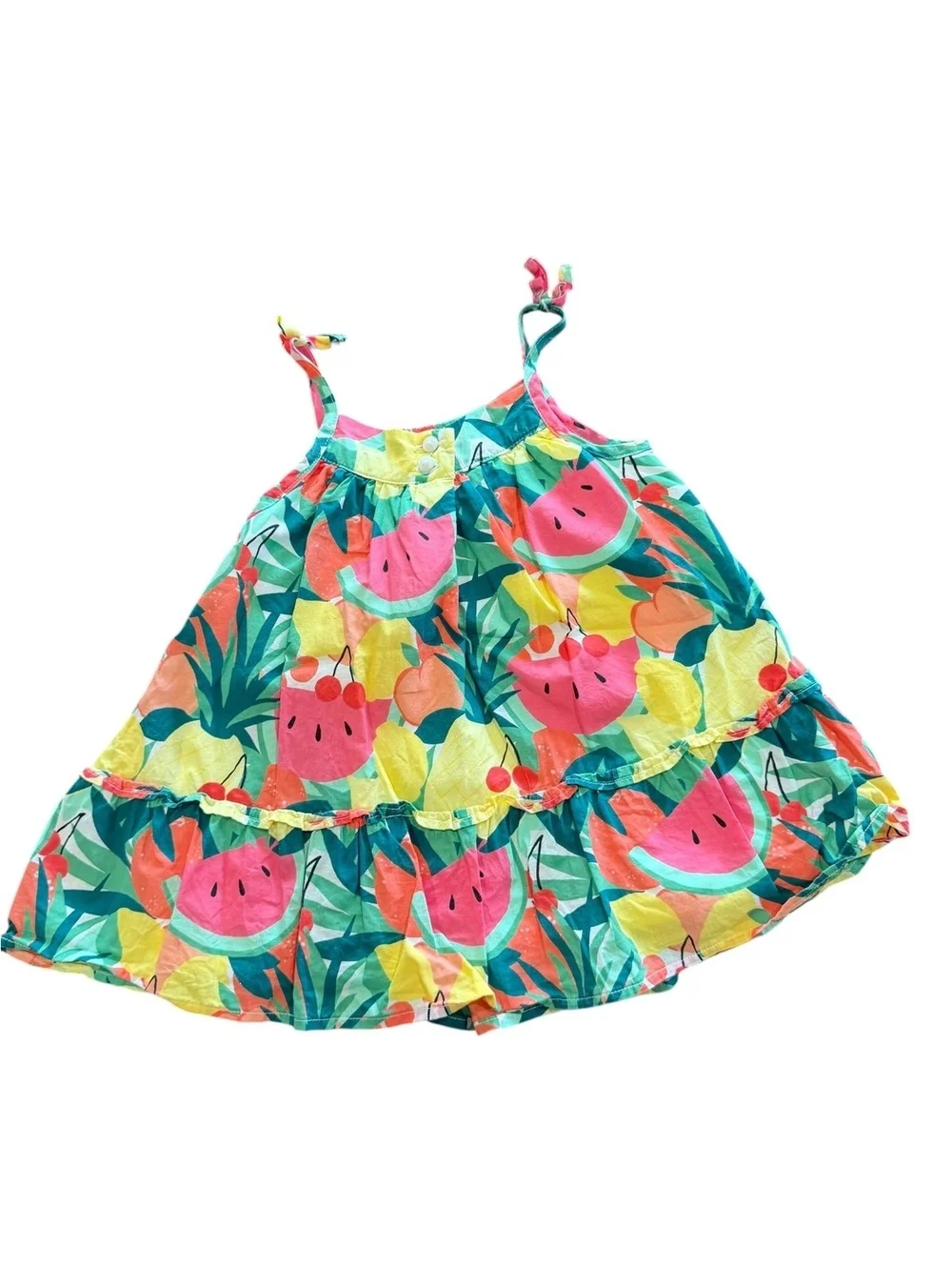 The Children's Place Baby Girl's Tropical Fruit Print Sundress, Size 9-12 Months